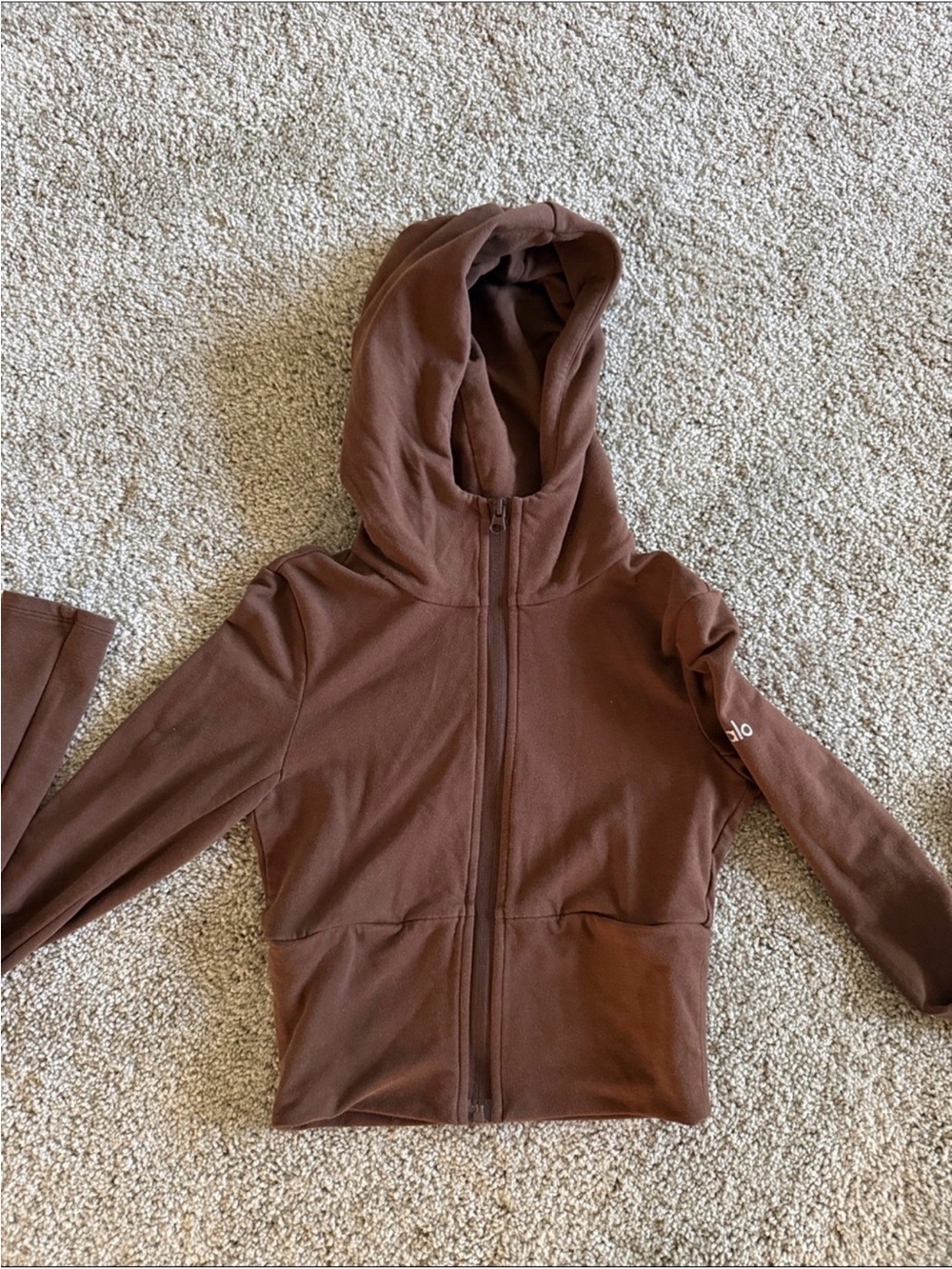 Alo Yoga brown zip up hoodie